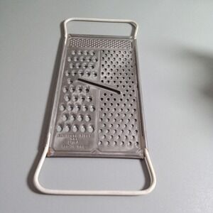 Vintage Foley All In One Stainless Steel 4-Way Flat Hand Grater Slicer Silver